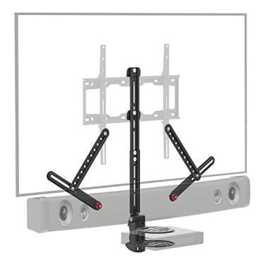 Imagem de Barkan Suporte universal para barra de som e prateleira A/V, suporte ajustável para montagem acima ou embaixo da TV, tamanhos de 33 a 203 cm, serve para a maioria das barras de som de até 6 kg, grampo antiderrapante preto