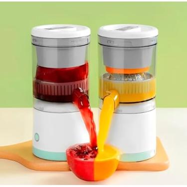 Imagem de Espremedor de Suco Portátil USB 45W Elétrico Recarregável Para Laranja Limão e Frutas Copo Incluso Premium