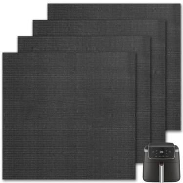 Imagem de GWYSY Pacote com 4 forros de fibra de vidro para Ninja Air Fryer Pro 4 em 1 AF141, 21 cm x 21 cm, substituição reutilizável e versátil para papel pergaminho Ninja Air Fryer resistente ao calor, não