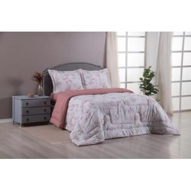 Imagem de Edredom estampado KING micropercal 400 fios 3peças - SAFIRA ENXOVAIS, 