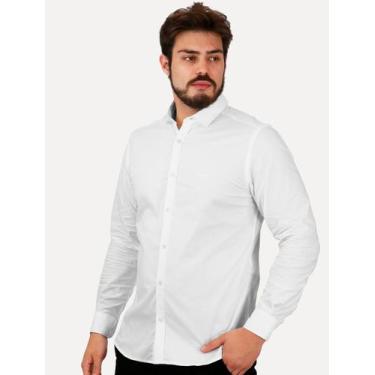 Imagem de Camisa John John Masculina New Slim Logo Branca, L/G