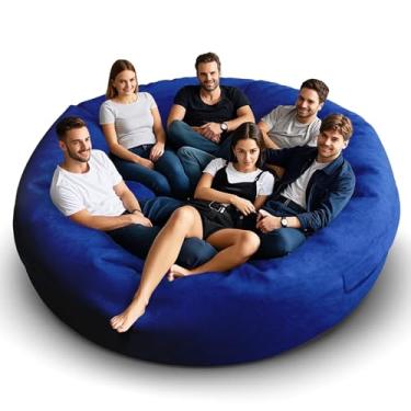 Imagem de Cadeiras de pufe para adultos de 2,5 m, poltronas macias para quarto de adolescentes e meninas, bolsa de feijão redonda confortável e fofa para crianças removíveis, capa de sofá para cadeira de