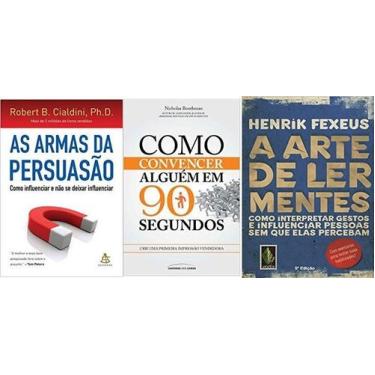 Imagem de KIT 3 LIVROS  AS ARMAS DA Persuasão + A Arte De Ler Mentes + COMO Conv