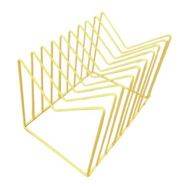 Imagem de predolo Organizador de arquivos de mesa, estante de mesa, porta-revistas, porta-arquivos para sala de estar, Ouro