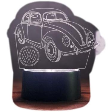 Imagem de Luminária De Mesa Projetor Decorativo Abajour Fusca Antigo