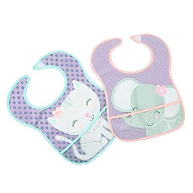 Imagem de Clingo Babador Impermeavel Bolso Kit 2 Gato/Elefante Gato/Elefante