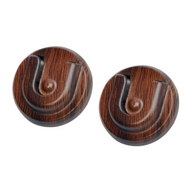 Imagem de YNIBST Suporte universal para microfone CB com adesivo traseiro, suporte para microfone de rádio móvel (marrom, pacote com 2)