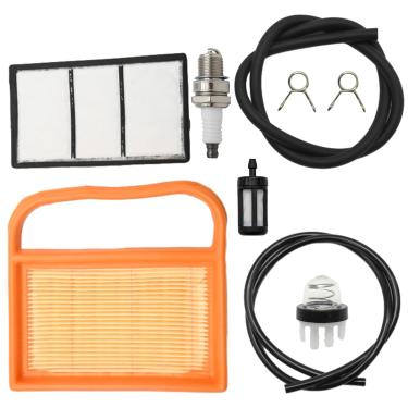 Imagem de laffoonparts 9 peças 4238 140 4401 filtro de ar pré-limpador e kit de ajuste de linha de combustível, substituição para STIHL TS410 TS410Z TS420 TS420Z, substitui 4238-140-1800 4238-353-2701