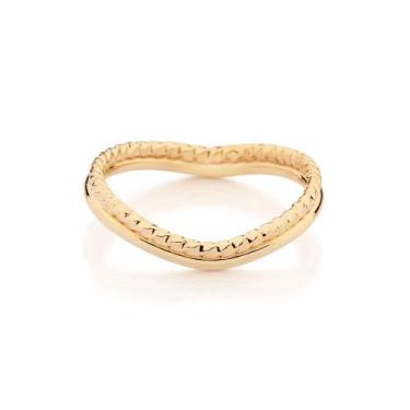 Imagem de Anel rommanel feminino banhado ouro 18k aro duplo ondulado 513566, 26