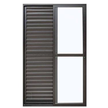 Imagem de Porta Balcão 3 Folhas Veneziana 210x120 Preto Linha 22