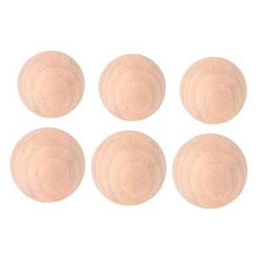 Imagem de Vaveren 6 peças de bolas de madeira, esferas de madeira, orbes divertidos inacabados, suprimentos para decoração, projetos DIY resistentes e decorativos