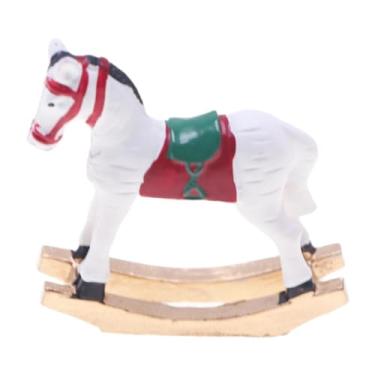 Imagem de MERIGLARE Cavalo de balanço em miniatura para casa de bonecas, item decorativo, móveis para casa de bonecas