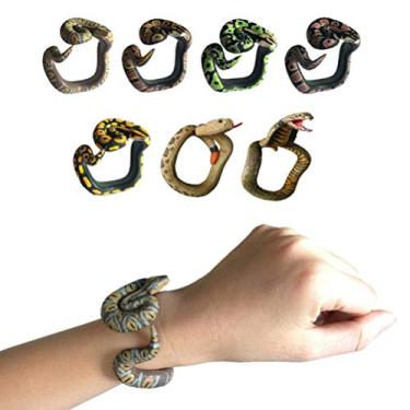 Imagem de TOYANDONA Pulseira de Cobra de Simulação de Halloween, Brinquedo de Pegadinha Assustadora, Pulseira de Cobra Falsa Creepy, Cobra Enganadora de Halloween para Decorações de Festa,