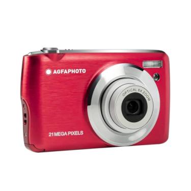 Imagem de Câmera digital AGFA Photo Realishot DC8200 Compact Cam (18MP, vídeo Full HD, tela LCD de 2,7 polegadas, zoom óptico de 8x, bateria de lítio e cartão SD de 16 GB) – Vermelho