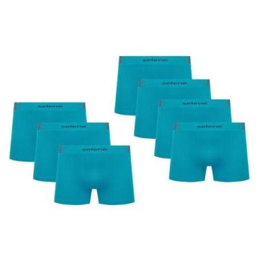 Imagem de 7 Cuecas Boxer Infantojuvenil Selene Microfibra Sem Costura, M, Oceano