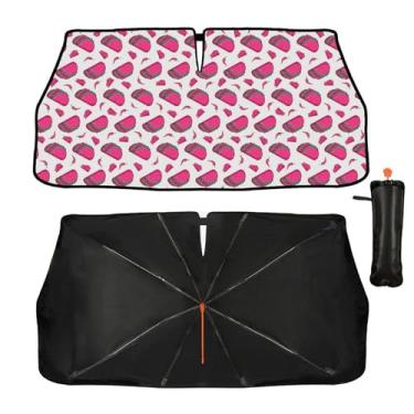 Imagem de Guarda-sol para para-brisas de carro - Guarda-sol Taco para janela dianteira do carro, bloqueiam raios UV guarda-chuva dobrável protetor de viseira de sol mantém o veículo fresco para a maioria dos