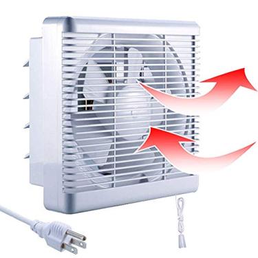 Imagem de SAILFLO Exaustor de janela de 25 cm com fluxo de ar reversível, ventilador silencioso montado na parede de 297 CFM 30 W, extrator de entrada de ar para banheiro, casa, quarto, sótão, impulsor de 8