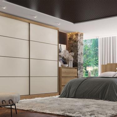 Imagem de Guarda-roupa 2 Portas 222cm X 230cm Malaga Capuccino \ Off White