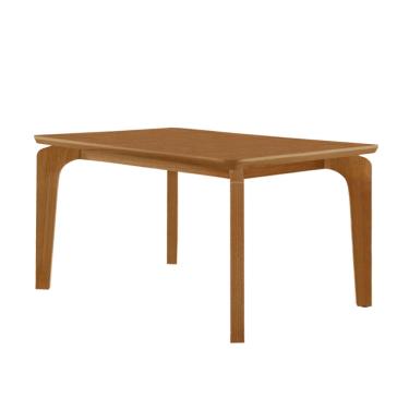 Imagem de Mesa de Jantar Liz 120cm Tampo MDF Canto Copo Moderna Mobília - Naturalle