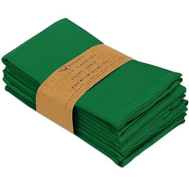 Imagem de RUVANTI Conjunto De 6 Guardanapos Pano Ruvanti, 45X45 Cm, Laváveis, Macios, Duráveis, Absorventes, Mistura Algodão. Jantar À Mesa Para Hotel, Almoço, Restaurante E Festas Casamento - Verde-Escuro