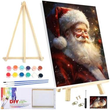 Imagem de WUDWL Kit de pintura por números para adultos, tela emoldurada, com cavalete de madeira, pintura por números para crianças de 8 a 12 anos, artesanato de pintura a óleo de paisagem acrílica DIY de