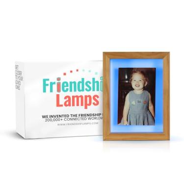 Imagem de Filimin Lâmpadas De Amizade Com Moldura Madeira Pinho Nodoso - Lâmpada Toque Wi-Fi Luz Led Para Longa Distância, Conexão, Relacionamento, Amizade, Presente, Mais 200 Cores, Configuração Aplicativo Ú