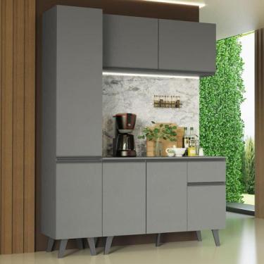 Imagem de Armário de Cozinha Compacta 160 cm Nice Madesa 01, Cinza