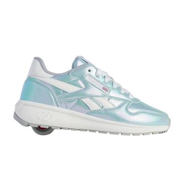 Imagem de HEELYS Tênis infantil unissex com salto com rodas, Prata iridescente/branco, 21