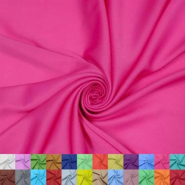 Imagem de Texco Inc Forro interloque 100% poliéster de 152 cm de largura – Tecido de malha leve da The Yard para vestuário, roupas, projetos escolares, decorações de festa, cortinas, artesanato e DIY, fúcsia