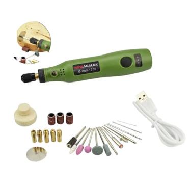 Imagem de Mini Retífica Elétrica Portátil 3 Velocidades – Multifuncional para Gravação, Polimento, Corte e Escultura em Madeira, Metal e Plástico – Recarregável via USB