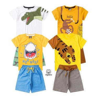 Imagem de Kit 8 Peças Conjunto Infantil Masculino Roupa Menino Verão Estampa Tig