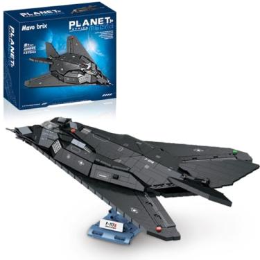 Imagem de F-117A Nighthawk Fighter Jet Building Block Set for Adults – 20 Inch Planet Military Airplane Air-Force with Display Stand, Compatible with Lego, 1375 Pcs