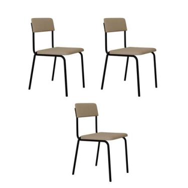 Imagem de Cadeira Estofada Fixa Empilhável Fit C/03 Un. - Compace Decor