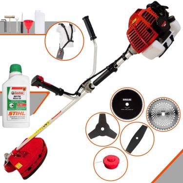 Imagem de Máquina de Cortar Grama Multifuncional Kawashima KW43L À Gasolina 43cc 1,7HP de Potência 10.000rpm 2T Roçadeira Completa 6 Em 1 + ÓLEO STIHL 8017