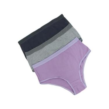 Imagem de Kit 6 calcinhas tanga bornel algodão pop cos alto, GG, 6 lisas