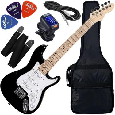 Imagem de Kit Guitarra Infantil Phx Stratocaster Jr Phx Ist-H Bk Preta