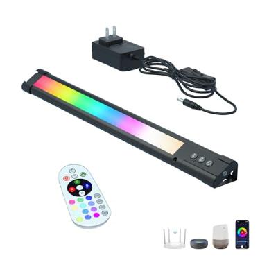 Imagem de LAMPAOUS Barra de luz LED, luzes RGB reguláveis, barra de luz com integração Alexa e Google para sala, mesa, luz de fundo do monitor, arruela de parede interna - inclui controle remoto (kit de 1 barra