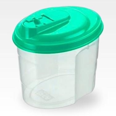 Imagem de Farinheiro Plástico 700ml com Tampa e Bico Dosador – Açucareiro Multiuso Transparente para Cozinha (Verde)