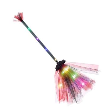 Imagem de Rrlihjgu Vassoura de Bruxa - Vassoura de Bruxa com Luzes LED para Ferias,Adereços para Fotos e Decoração de Interior Exterior Jardim Portão Varanda para Meninas e Meninos