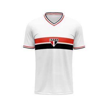 Imagem de CAMISA RETRÔ SÃO PAULO 1969 BRANCA,ESCUDO BORDADO, MASCULINA,M