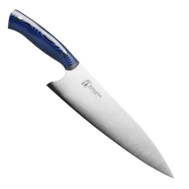 Imagem de Middleton Made Knives Faca de chef Echo de 20 cm - faca profissional feita à mão - faca de chef feita com aço inoxidável AEB-L - faca feita nos EUA - ótimos presentes de chef - azul