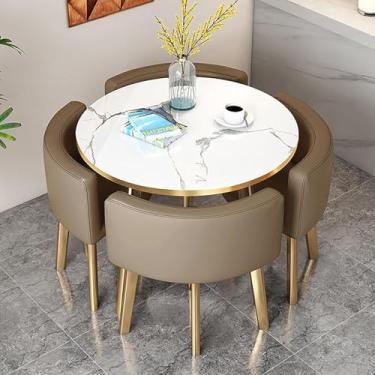 Imagem de Mesa E Cadeiras Da Sala De Jantar Ajustadas Para 4, Tabela Do Clube Da Sala De Recepção Do Escritório, Tabela Quadrada Redonda Da Sala De Conferências D, Square Orange, 80cm/31.5in