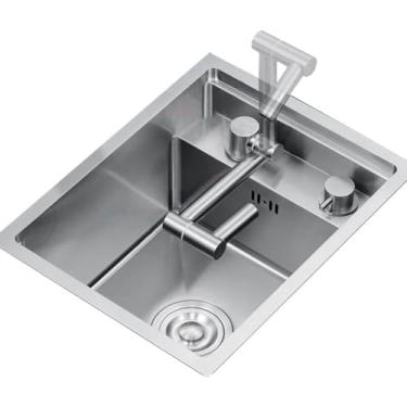 Imagem de Pia Escondida De Tigela única Com Tampa Pia De Barra De Aço Inoxidável Pia De Cozinha Mini Bacia De Prato Pia Pequena, Silver, 30 * 45 * 23cm