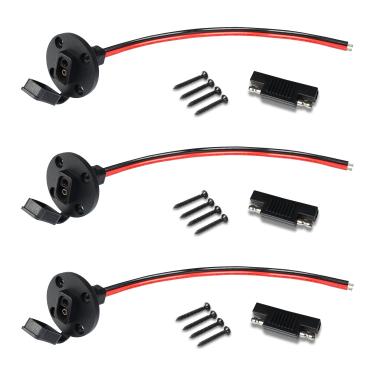 Imagem de TMH 30 cm (1 pé) - Porta lateral de soquete SAE de 12 AWG, painel de conexão rápida SAE à prova de intempéries solar para painel solar, motocicleta, motores de gramado, bateria de trator, bicicleta