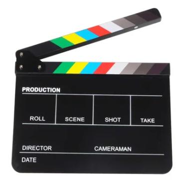 Imagem de Claquete Profissional Greika P/c Com Barra Colorida - Preto