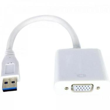 Imagem de Adaptador USB 3.0 Macho p/ VGA Fêmea ADAP0067 Branco STORM
