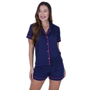 Imagem de Pijama Americano Curto Gola Botão Amamentação -c10 BRENDA - Bella da S