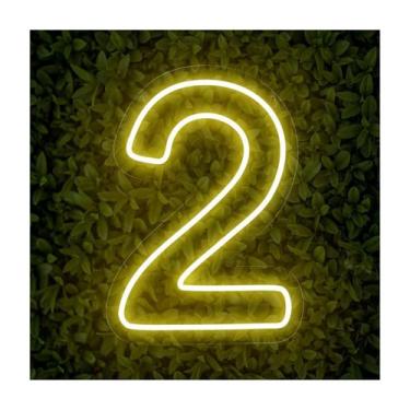 Imagem de Painel Led Neon Número Luminoso 2 Dois 60cm Decoração Festa - letreiro