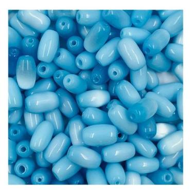 Imagem de Miçanga Arroz Azul Leitoso 5x9mm 100pcs Passante Arte 36g - Macall