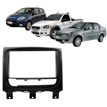 Imagem de Moldura Painel Central 2 Din Som Dvd Palio Weekend Adventure Attractive Trekking 2013 à 2020 Preto